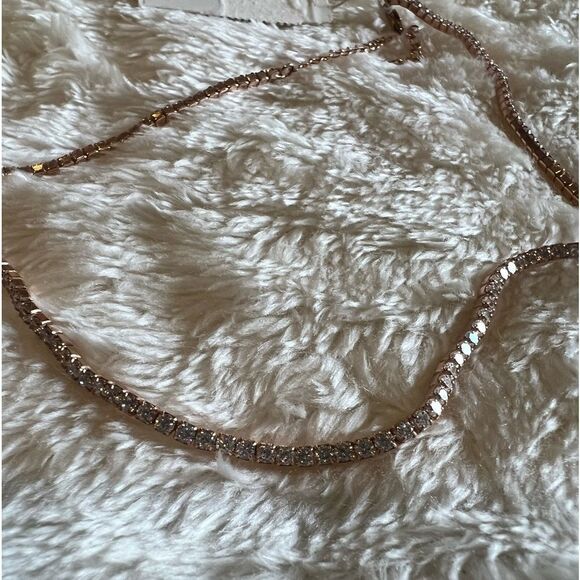 NEW BaubleBar Gold Crystal Baguette Collar Necklace Minimalist - Picture 3 of 10